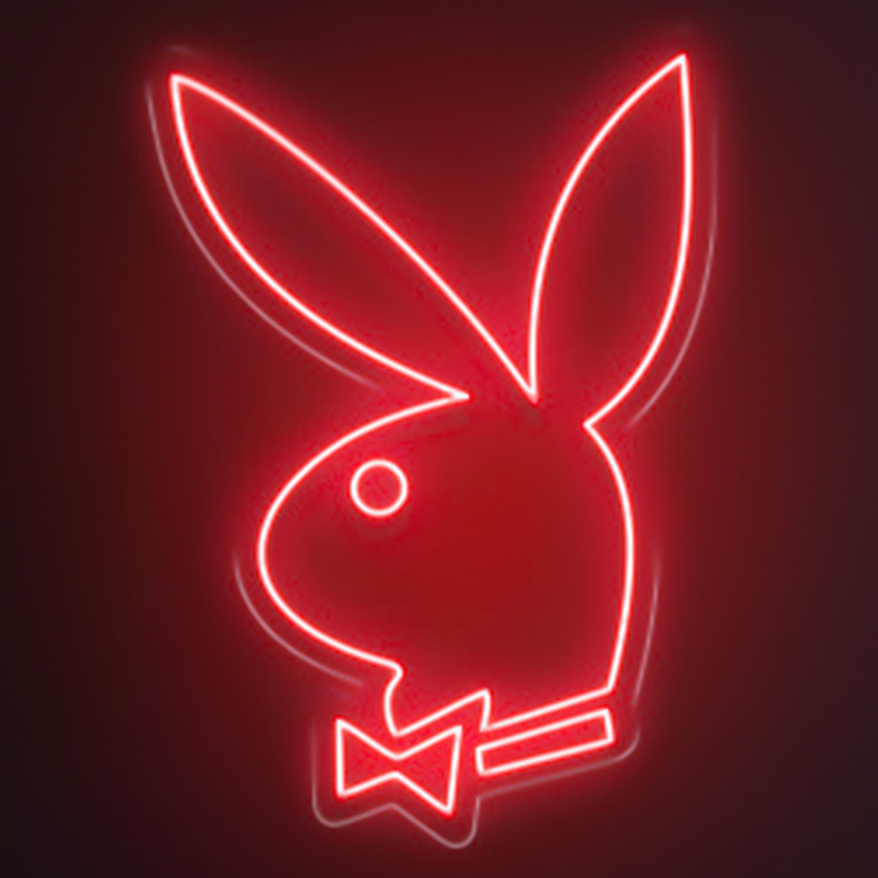 Неоновая настенная лампа Playboy Bunny Neon Wall Lamp Розовый Красный Синий Белый Зеленый Фиолетовый в Брянске | Loft Concept 