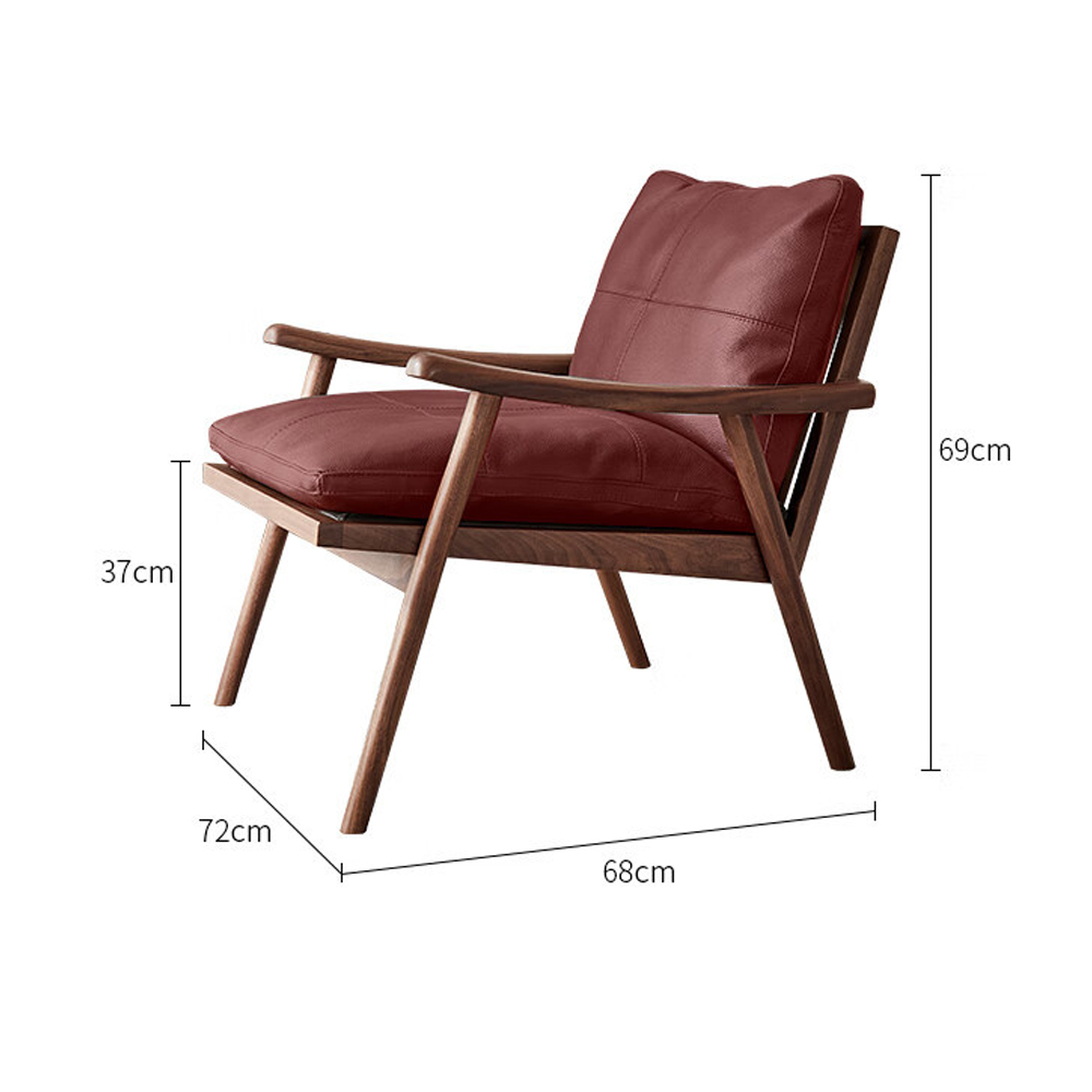Кресло c каркасом из массива дерева и мягкой кожаной обивкой Walnut Armchair Кресло c каркасом из массива дерева и мягкой кожаной обивкой Walnut Armchair в Брянске