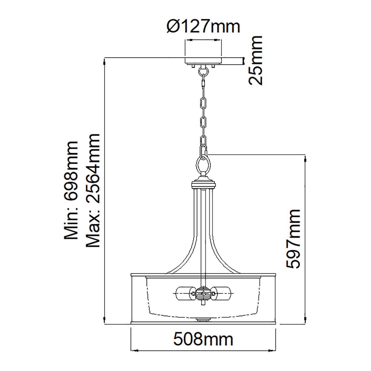 Люстра подвесная с двойным круглым плафоном из органзы и матового стекла Kichler в Брянске