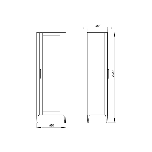 Витрина светло-серая со стеклянной дверью с 4-мя полками и 2-мя ящиками Type  в Брянске