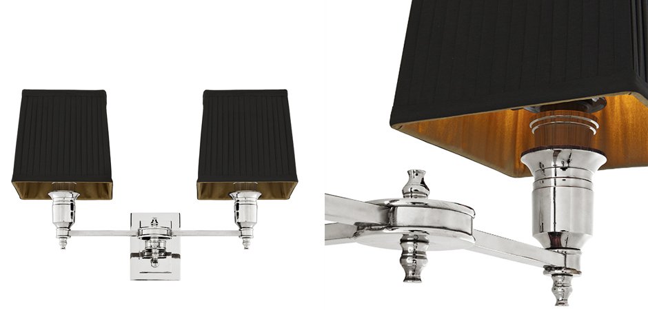Бра Wall Lamp Lexington Double Nickel+Black Бра Wall Lamp Lexington Double Nickel+Black - Loft-Concept в Брянске