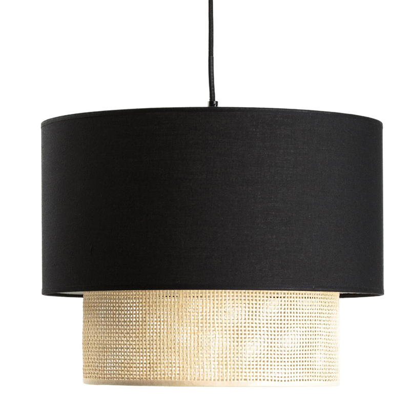 Подвесной светильник Ottar Wicker Black lampshade Бежевый Черный Подвесной светильник Ottar Wicker Black lampshade Бежевый Черный в Брянске | Loft Concept