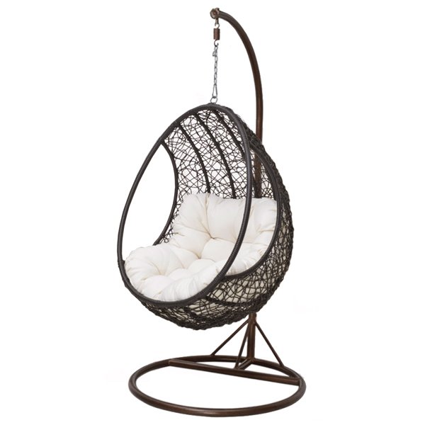 Кресло Swing chair outdoor Coffee Egg Коричневый Черный матовый Кресло Swing chair outdoor Coffee Egg Коричневый Черный матовый в Брянске | Loft Concept