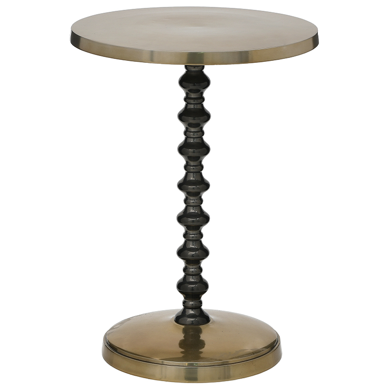 Круглый приставное стол Carther Round Side Table Золотой Черный Круглый приставное стол Carther Round Side Table Золотой Черный в Брянске | Loft Concept