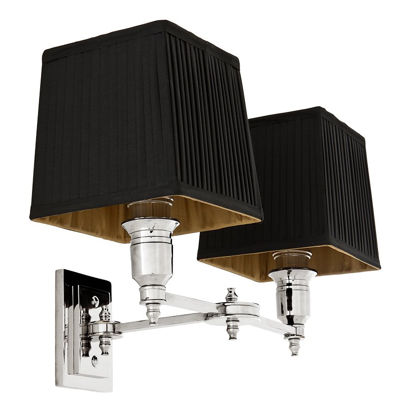 Бра Wall Lamp Lexington Double Nickel+Black Никель Черный Бра Wall Lamp Lexington Double Nickel+Black Никель Черный в Брянске | Loft Concept