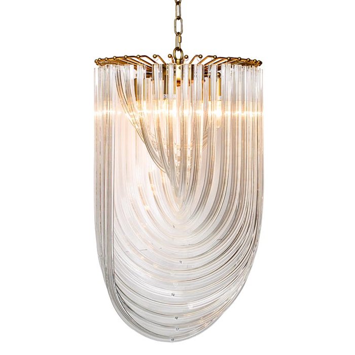 Люстра Retro Frozen Glass Chandelier 44 Champagne Золотой Прозрачное Стекло Люстра Retro Frozen Glass Chandelier 44 Champagne Золотой Прозрачное Стекло в Брянске | Loft Concept