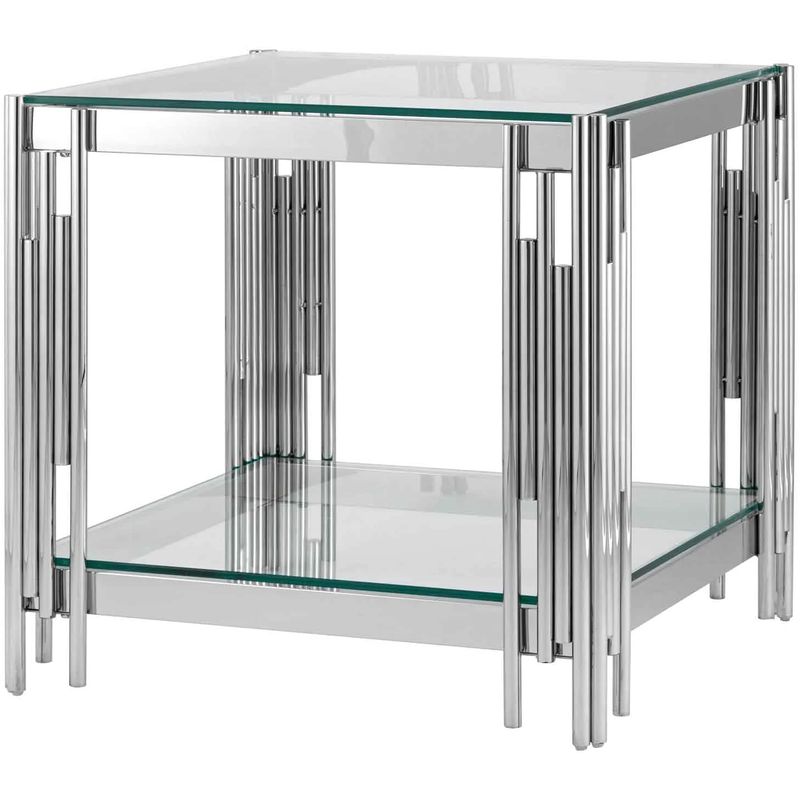 Стол приставной Collection ACCORD Silver Серебряный Прозрачное Стекло Стол приставной Collection ACCORD Silver Серебряный Прозрачное Стекло в Брянске | Loft Concept