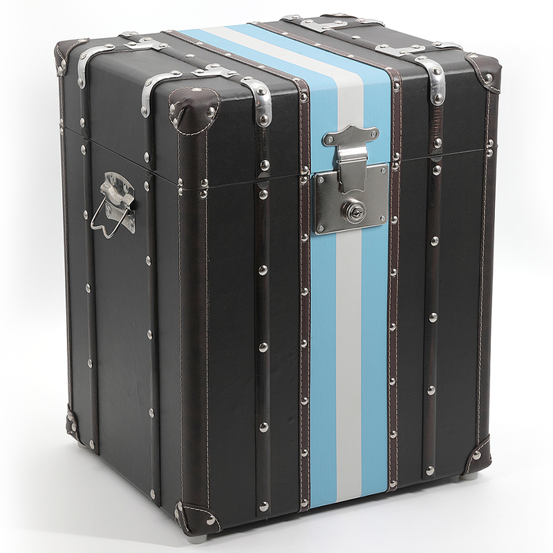 Сундук Wooden Chest Blue Stripe Черный Коричневый Синий Белый Сундук Wooden Chest Blue Stripe Черный Коричневый Синий Белый в Брянске | Loft Concept