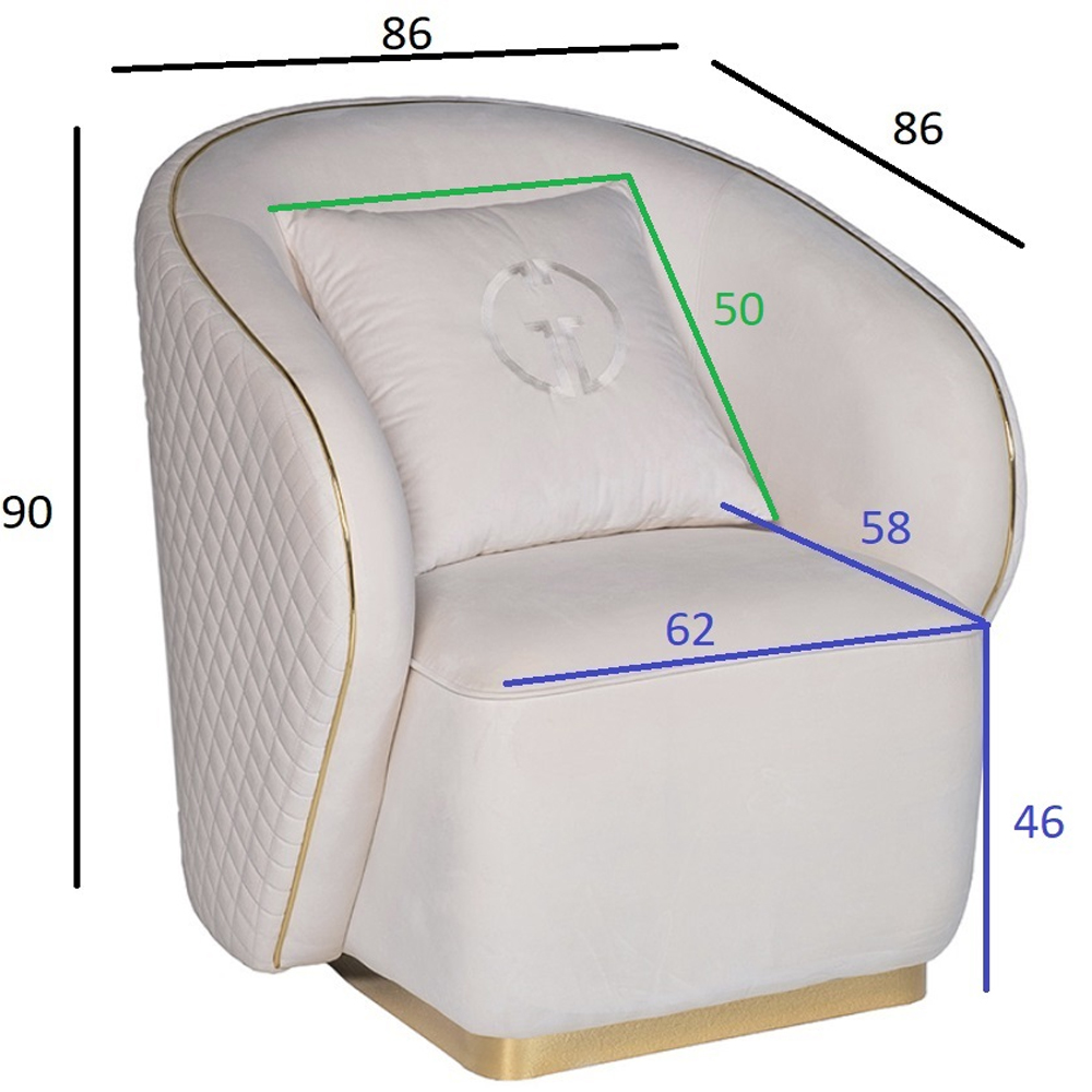 Кресло велюровое оттенка слоновой кости с простроченной спинкой Perfect Comfort Кресло велюровое оттенка слоновой кости с простроченной спинкой Perfect Comfort в Брянске