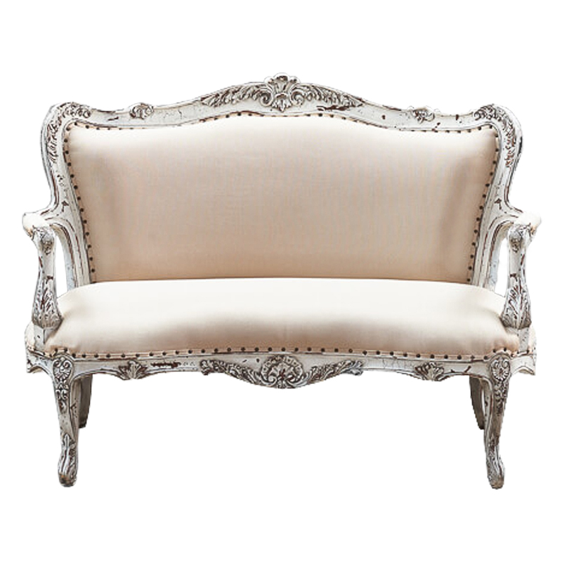 Диван Maria Antoinette Neoclassical Sofa Бежевый Белый винтажная патина Диван Maria Antoinette Neoclassical Sofa Бежевый Белый винтажная патина в Брянске | Loft Concept