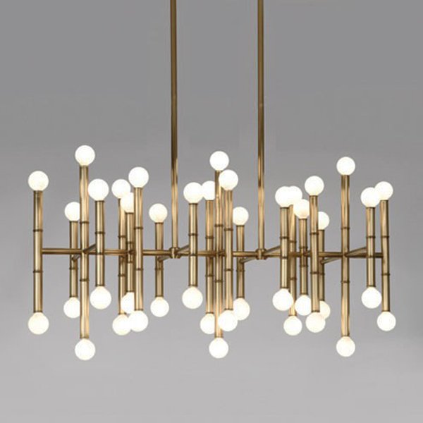 Люстра Meurice Rectangular Chandelier Jonathan Adler Черный Золотой Серебряный в Брянске | Loft Concept 