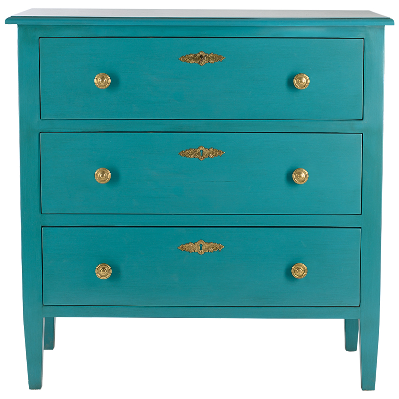 Комод L.XV CHEST OF DRAWERS Moreau Бирюзовый Бирюзовый Золотой Белый в Брянске | Loft Concept 