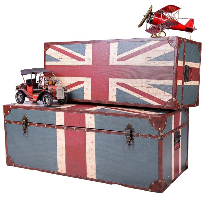 Сундук Union Jack Wooden Серый шифер Красный Сундук Union Jack Wooden Серый шифер Красный в Брянске | Loft Concept