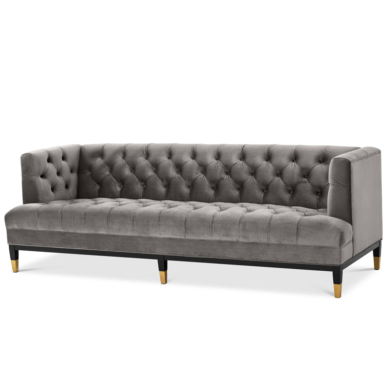 Диван Eichholtz Sofa Castelle grey Серый Черный Латунь Диван Eichholtz Sofa Castelle grey Серый Черный Латунь в Брянске | Loft Concept