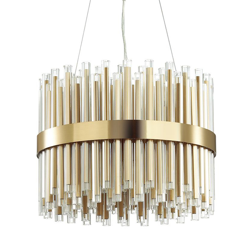 Люстра Gladwin Round Glass Tubes Chandelier Золотой Прозрачный Люстра Gladwin Round Glass Tubes Chandelier Золотой Прозрачный в Брянске | Loft Concept
