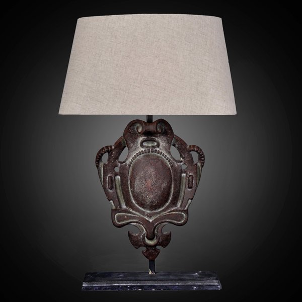 Настольная лампа RH Parisian Iron Shield Table Lamp Коричневый в Брянске | Loft Concept 