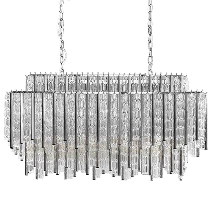 Люстра Chandelier Gigi Rectangle Хром Прозрачное Стекло Люстра Chandelier Gigi Rectangle Хром Прозрачное Стекло в Брянске | Loft Concept