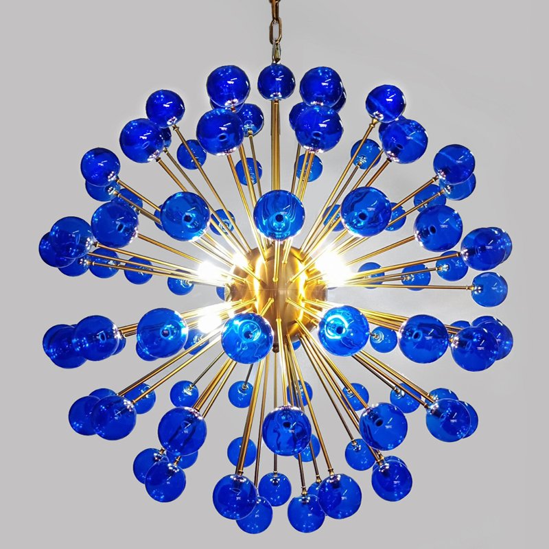 Люстра BLUE MURANO SPUTNIK DV5513 Латунь Синий Люстра BLUE MURANO SPUTNIK DV5513 Латунь Синий в Брянске | Loft Concept