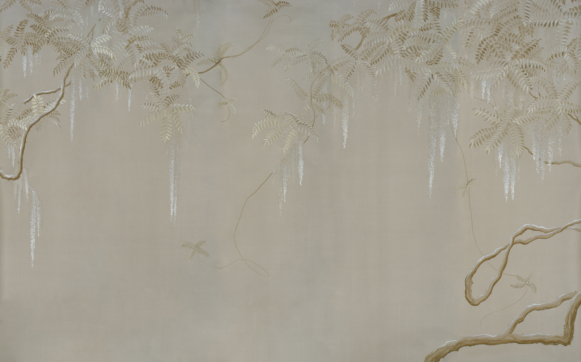 Обои ручная роспись Wisteria Limewash on Lead Grey dyed silk Обои ручная роспись Wisteria Limewash on Lead Grey dyed silk - постер Loft-Concept в Брянске