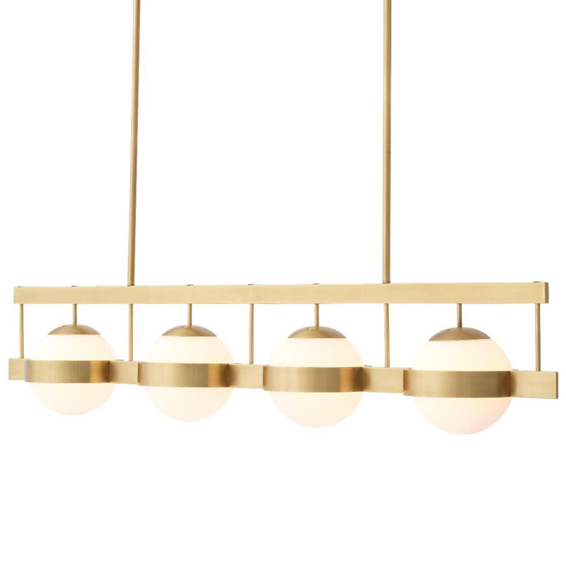 Люстра Eichholtz Chandelier Biba Brass Латунь Античная полированная Белое матовое стекло Люстра Eichholtz Chandelier Biba Brass Латунь Античная полированная Белое матовое стекло в Брянске | Loft Concept