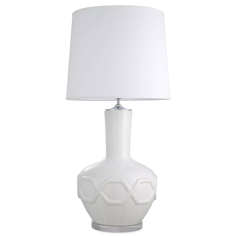 Настольная лампа Eichholtz Table Lamp Lambert Белый Прозрачное Стекло Настольная лампа Eichholtz Table Lamp Lambert Белый Прозрачное Стекло в Брянске | Loft Concept