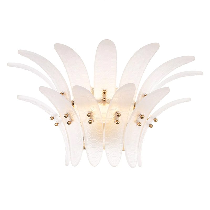 Бра Philipp Plein Wall Lamp Bel Air Белый Белое матовое стекло Никель Бра Philipp Plein Wall Lamp Bel Air Белый Белое матовое стекло Никель в Брянске | Loft Concept