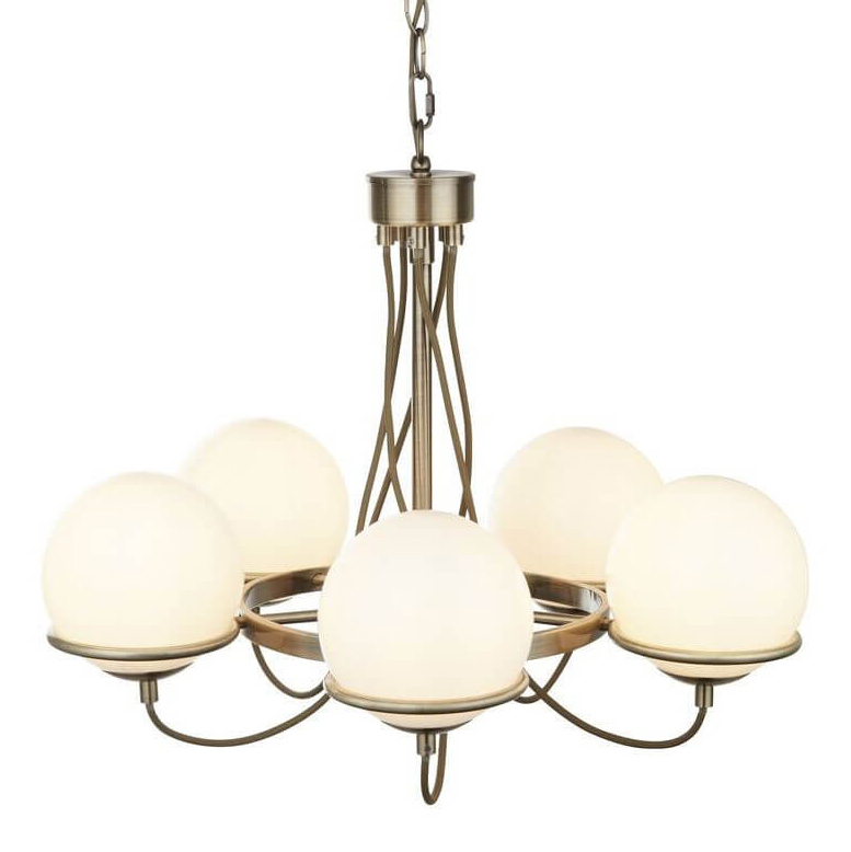 Люстра Melissa Chandelier Bronze 5 Бронза Белый Люстра Melissa Chandelier Bronze 5 Бронза Белый в Брянске | Loft Concept