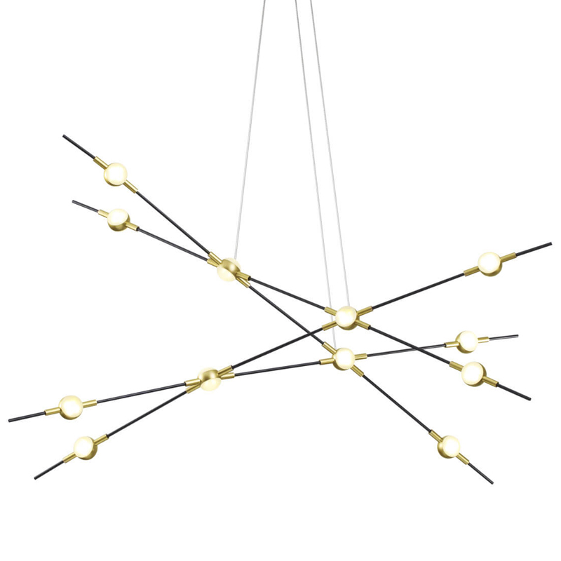Люстра Ake Chandelier Белый Черный Глянцевое золото Люстра Ake Chandelier Белый Черный Глянцевое золото в Брянске | Loft Concept