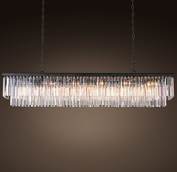Люстра  RH 1920s Odeon Clear Glass Fringe Black iron 150 Черный в Брянске | Loft Concept 
