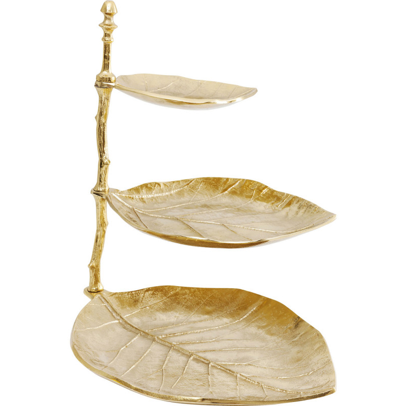 Блюдо трёхъярусное Golden Leaves Золотой Блюдо трёхъярусное Golden Leaves Золотой в Брянске | Loft Concept