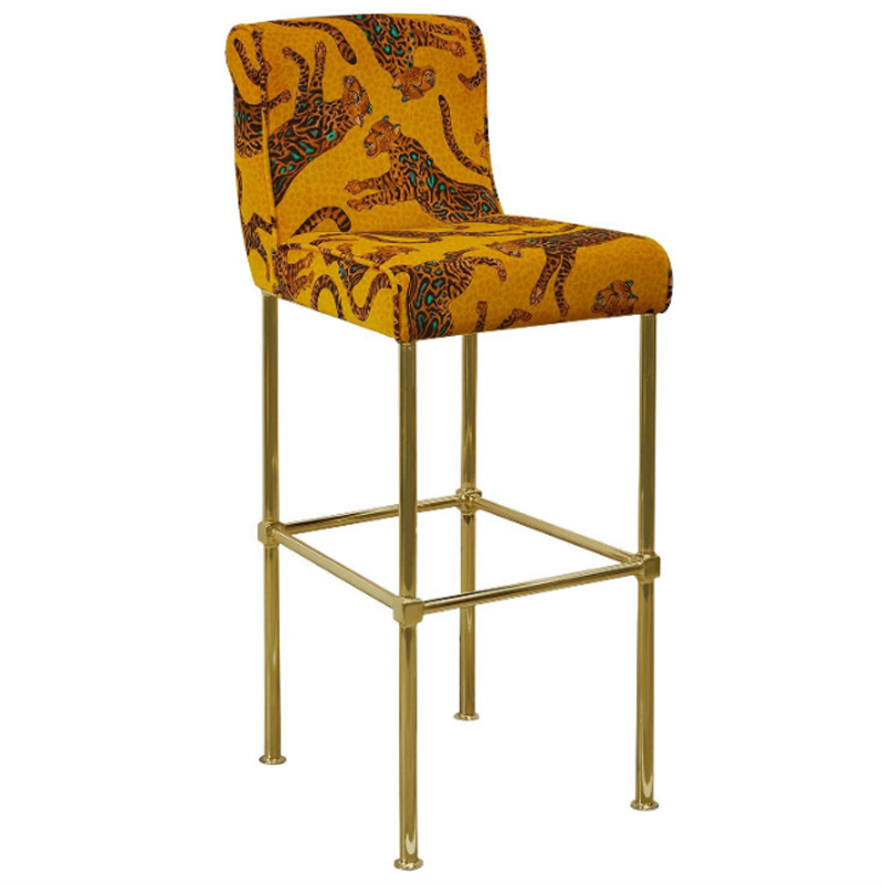Барный Стул Сафари с орнаментом Kings Gold Bar Stool Оранжевый Оранжевый Барный Стул Сафари с орнаментом Kings Gold Bar Stool Оранжевый Оранжевый в Брянске | Loft Concept