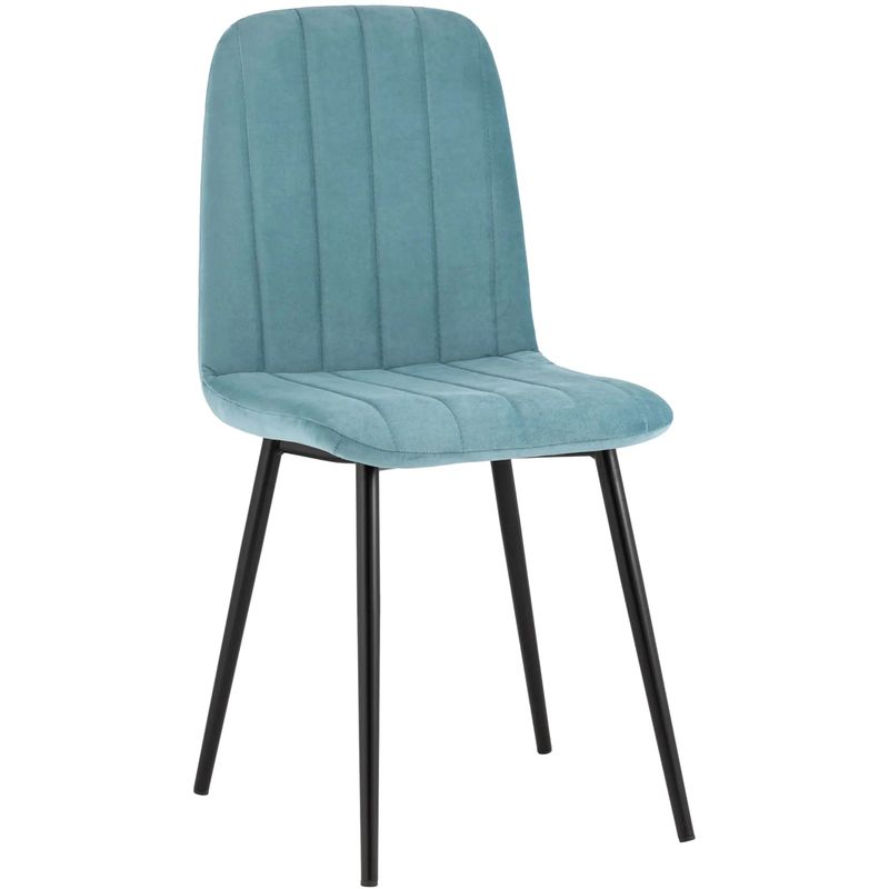 Стул Easy Chair Велюр Голубой цвет Голубой пастельный Черный Стул Easy Chair Велюр Голубой цвет Голубой пастельный Черный в Брянске | Loft Concept