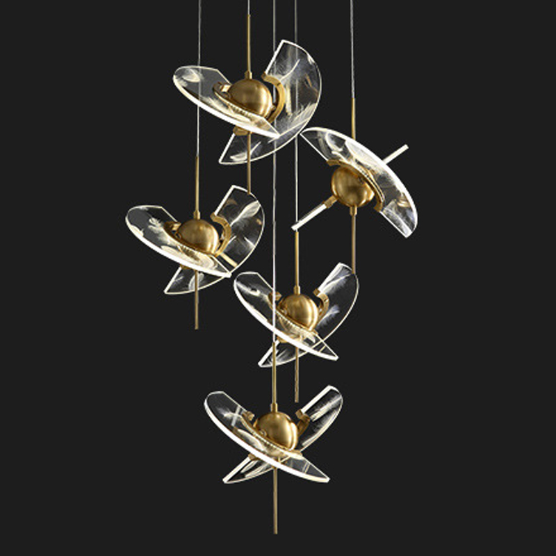 Люстра FLY Chandelier circle Латунь Прозрачный Люстра FLY Chandelier circle Латунь Прозрачный в Брянске | Loft Concept
