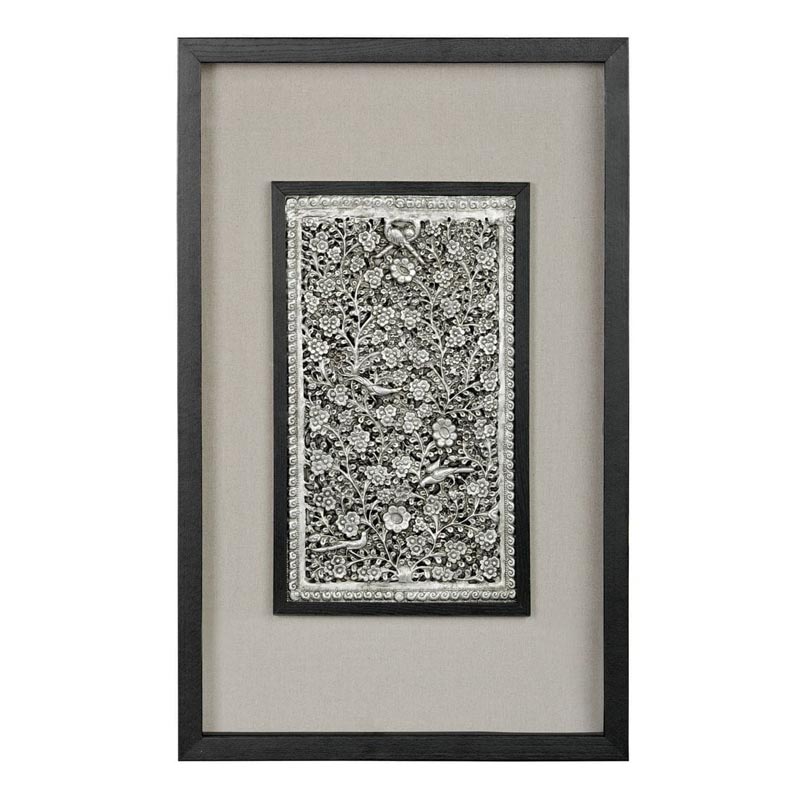 Панно Valene Silver Flowers 80 Черный Серебряный Коричневый Панно Valene Silver Flowers 80 Черный Серебряный Коричневый в Брянске | Loft Concept
