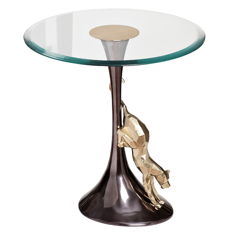 Приставной стол Jaguar Side Table Черный Золотой Приставной стол Jaguar Side Table Черный Золотой в Брянске | Loft Concept