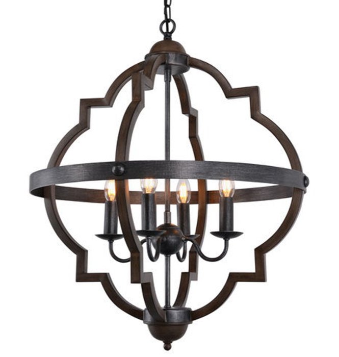 Люстра Lantern Foyer Round Коричневый Черный Люстра Lantern Foyer Round Коричневый Черный в Брянске | Loft Concept