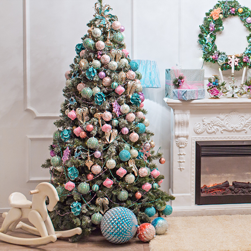 Дизайнерская Елка украшенная Розовым и Голубым декор Pink and Blue Decor Розовый Зеленый Голубой Дизайнерская Елка украшенная Розовым и Голубым декор Pink and Blue Decor Розовый Зеленый Голубой в Брянске | Loft Concept