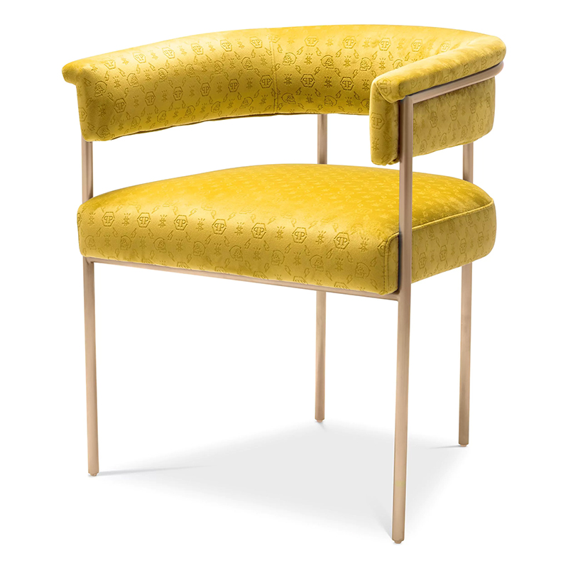Стул Philipp Plein Dining Chair Monogram Жёлтый Желтый Золотой Стул Philipp Plein Dining Chair Monogram Жёлтый Желтый Золотой в Брянске | Loft Concept