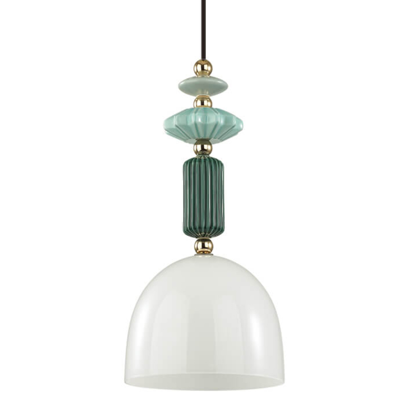 Подвесной светильник Iris hanging lamp green Белое матовое стекло Зеленый Подвесной светильник Iris hanging lamp green Белое матовое стекло Зеленый в Брянске | Loft Concept