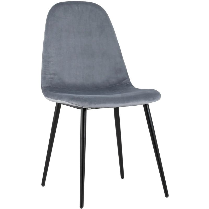 Стул Archie Chair Черные ножки Серый Велюр Серый Черный Стул Archie Chair Черные ножки Серый Велюр Серый Черный в Брянске | Loft Concept