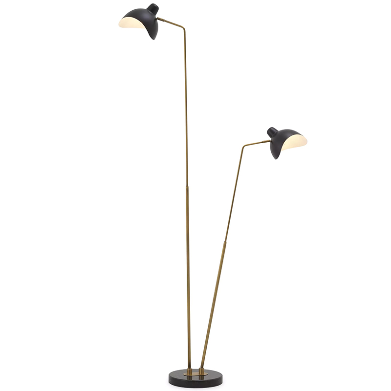 Торшер Eichholtz Floor Lamp Asta Double Черный Черный Мрамор Nero Латунь Торшер Eichholtz Floor Lamp Asta Double Черный Черный Мрамор Nero Латунь в Брянске | Loft Concept