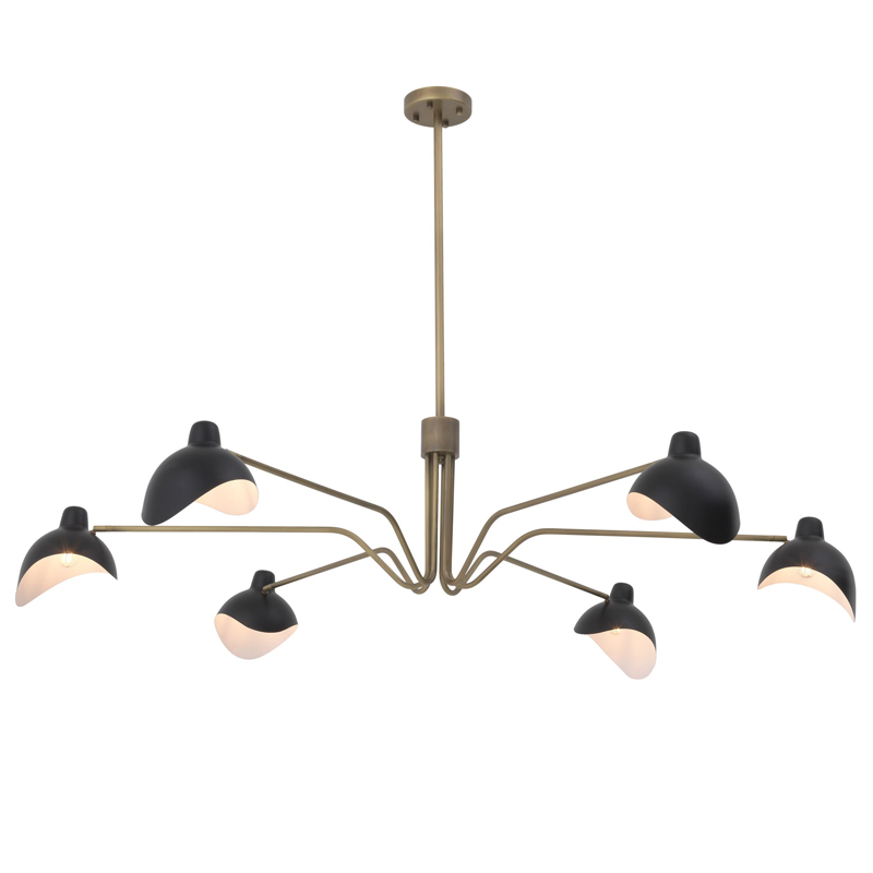 Люстра Eichholtz Chandelier Tyler brass Латунь Античная полированная Черный Люстра Eichholtz Chandelier Tyler brass Латунь Античная полированная Черный в Брянске | Loft Concept