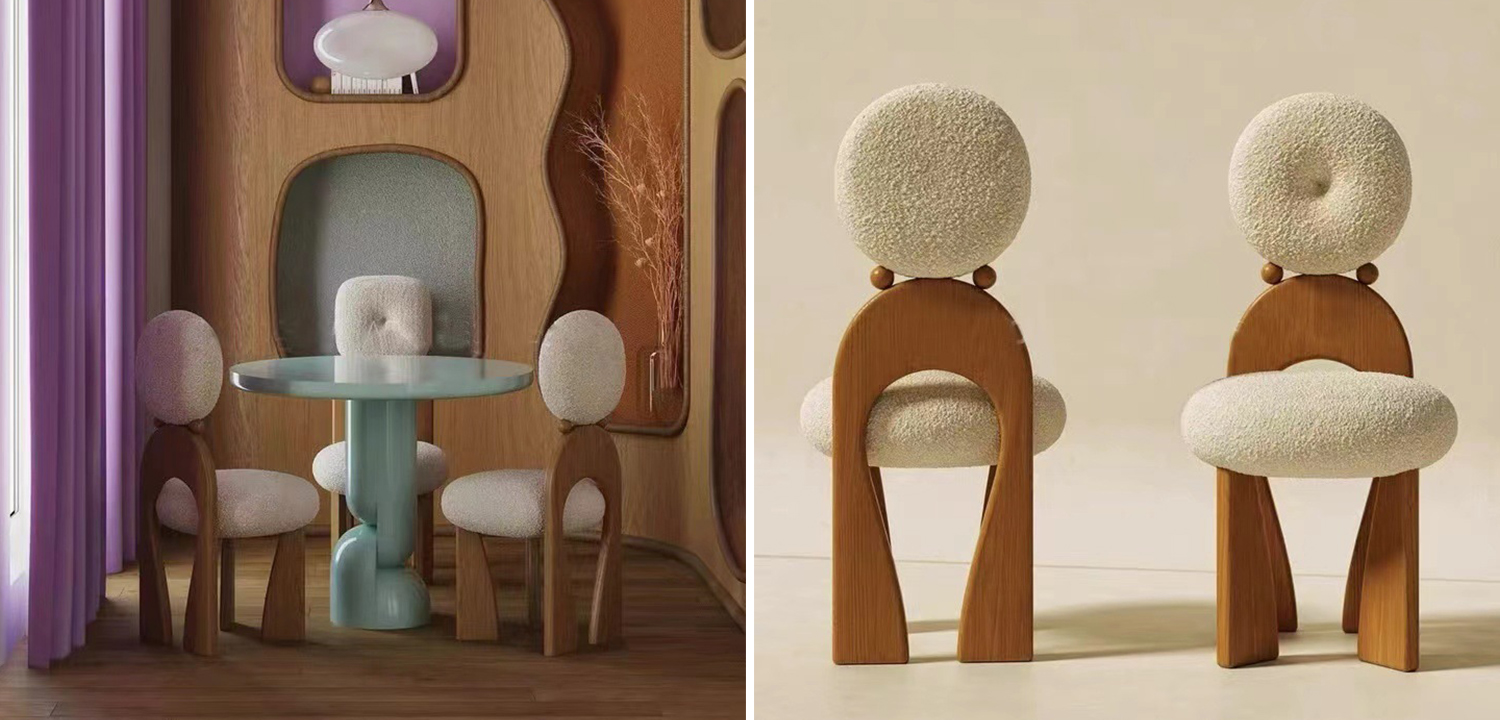 Стул Adem Boucle Wood Chair - фото
