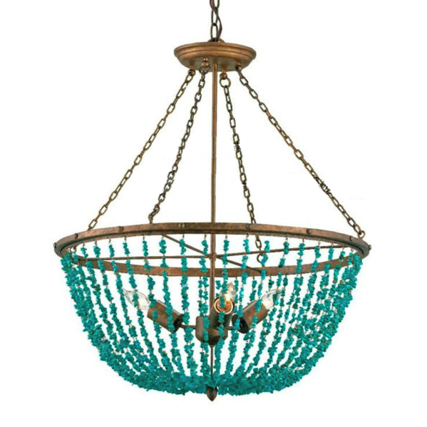 Люстра Turquoise Stone Chandelier Бирюзовый Люстра Turquoise Stone Chandelier Бирюзовый в Брянске | Loft Concept