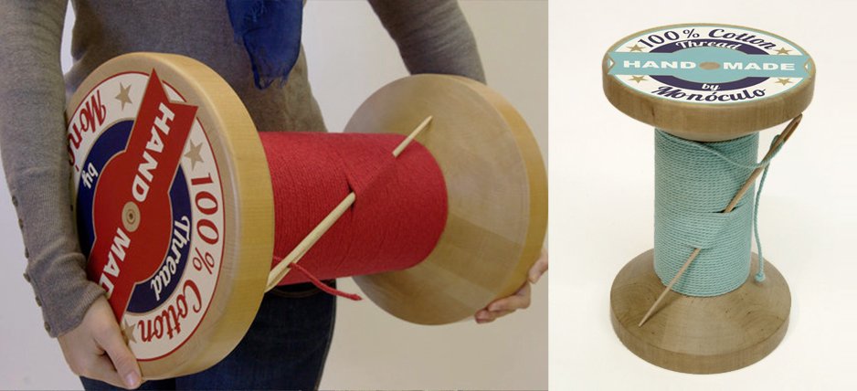 Дизайнерский табурет Thread Reel Wooden Stool - Loft-Concept в Брянске