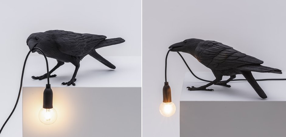Настольная лампа Seletti Bird Lamp Black Playing Настольная лампа Seletti Bird Lamp Black Playing - Loft-Concept в Брянске