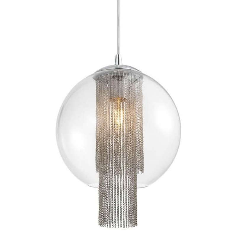 Подвесной светильник Cascade Chains Hanging lamp Прозрачное Стекло Хром Серебряный Подвесной светильник Cascade Chains Hanging lamp Прозрачное Стекло Хром Серебряный в Брянске | Loft Concept