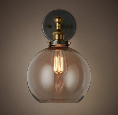 Бра Loft Clear Glass Sphere Cloche Прозрачный Белый Черный Бра Loft Clear Glass Sphere Cloche Прозрачный Белый Черный в Брянске | Loft Concept