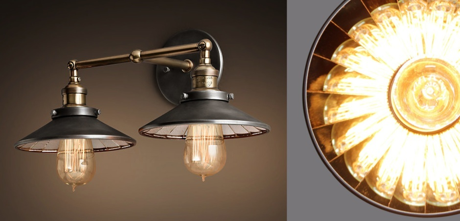 Бра Loft Cone 20th c.Factory filament Pendant Reflector Double Бра Loft Cone 20th c.Factory filament Pendant Reflector Double - Loft-Concept в Брянске