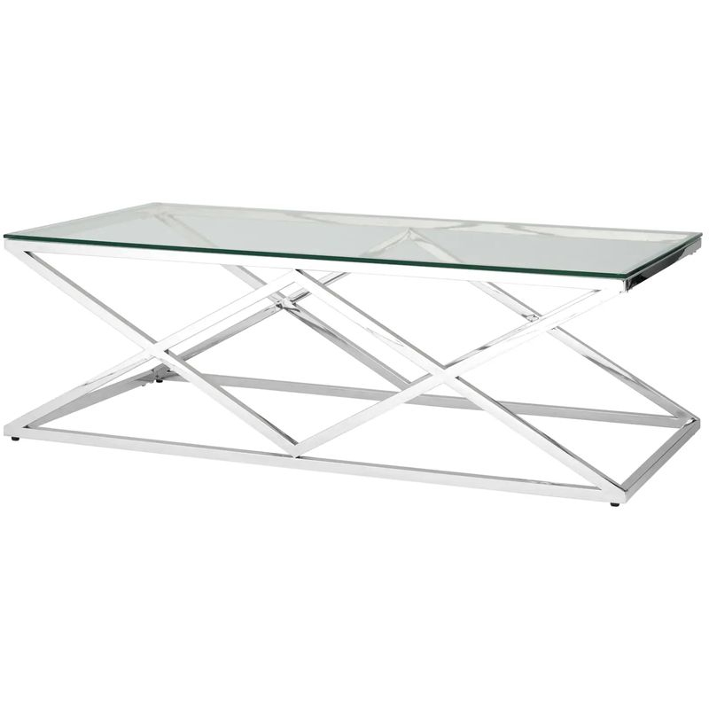 Столик кофейный Geometry Rhombus Silver Серебряный Прозрачное Стекло Столик кофейный Geometry Rhombus Silver Серебряный Прозрачное Стекло в Брянске | Loft Concept